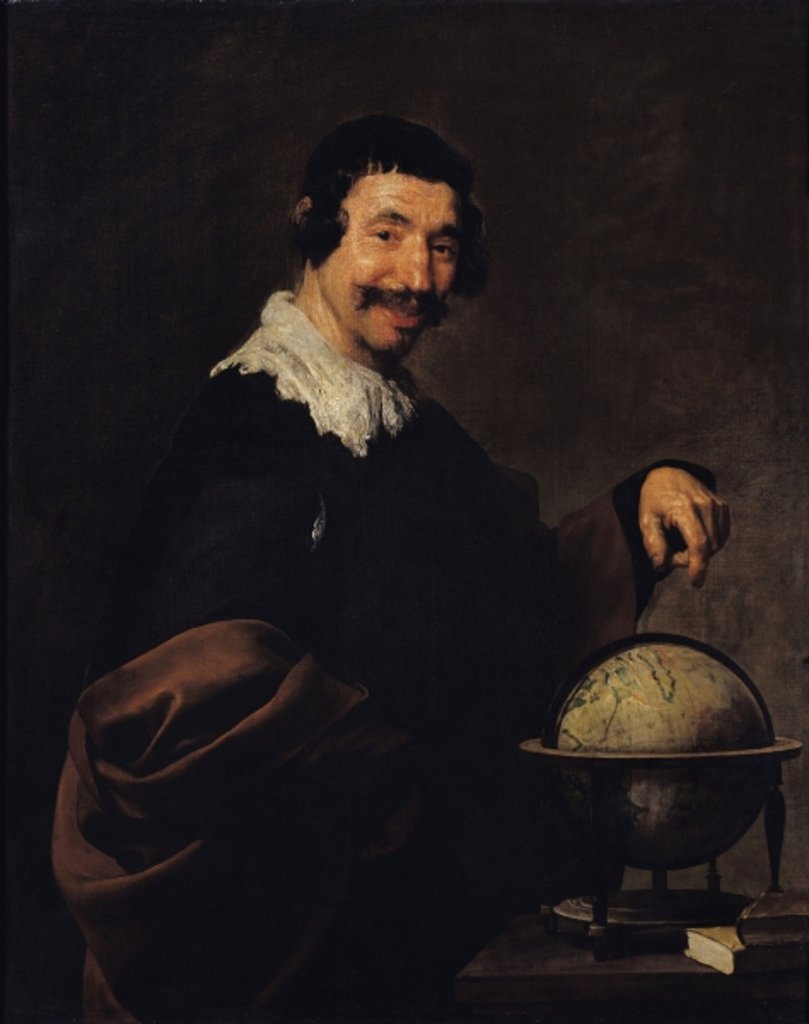 Detail of Democritus, or The Man with a Globe by Diego Rodriguez de Silva y Velazquez