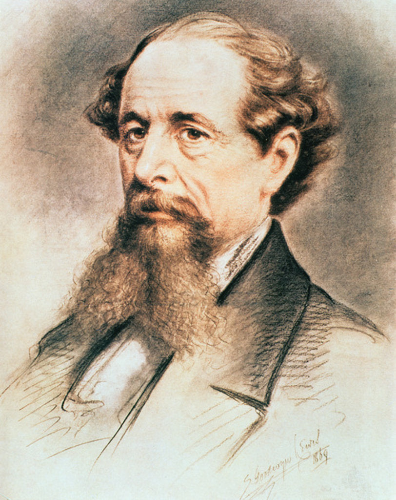 Detail of Portrait of Charles Dickens, 1869 by E. Goodwyn Lewis