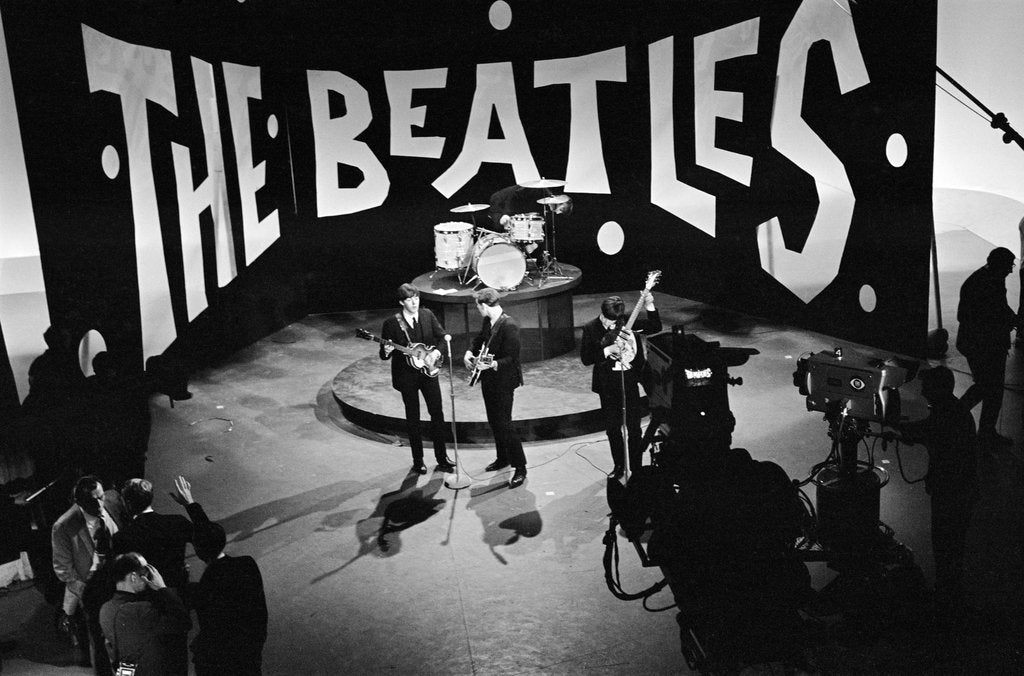 Detail of The Beatles on Ed Sullivan television programme by Staff
