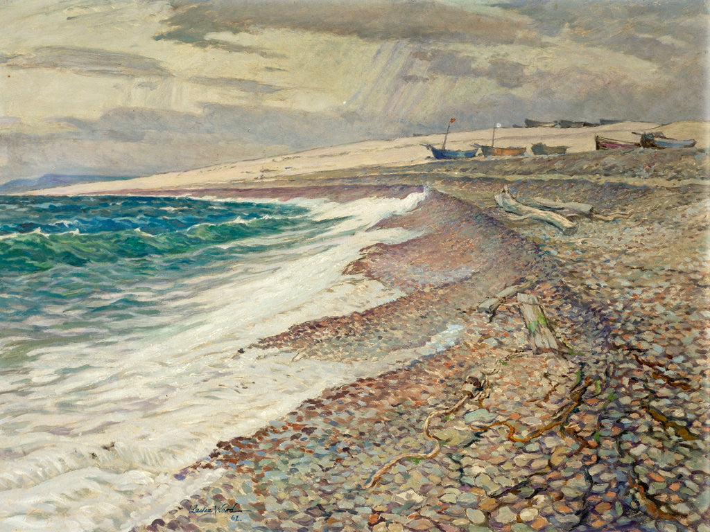 Detail of Chesil Beach, Winter by Leslie Moffat Ward