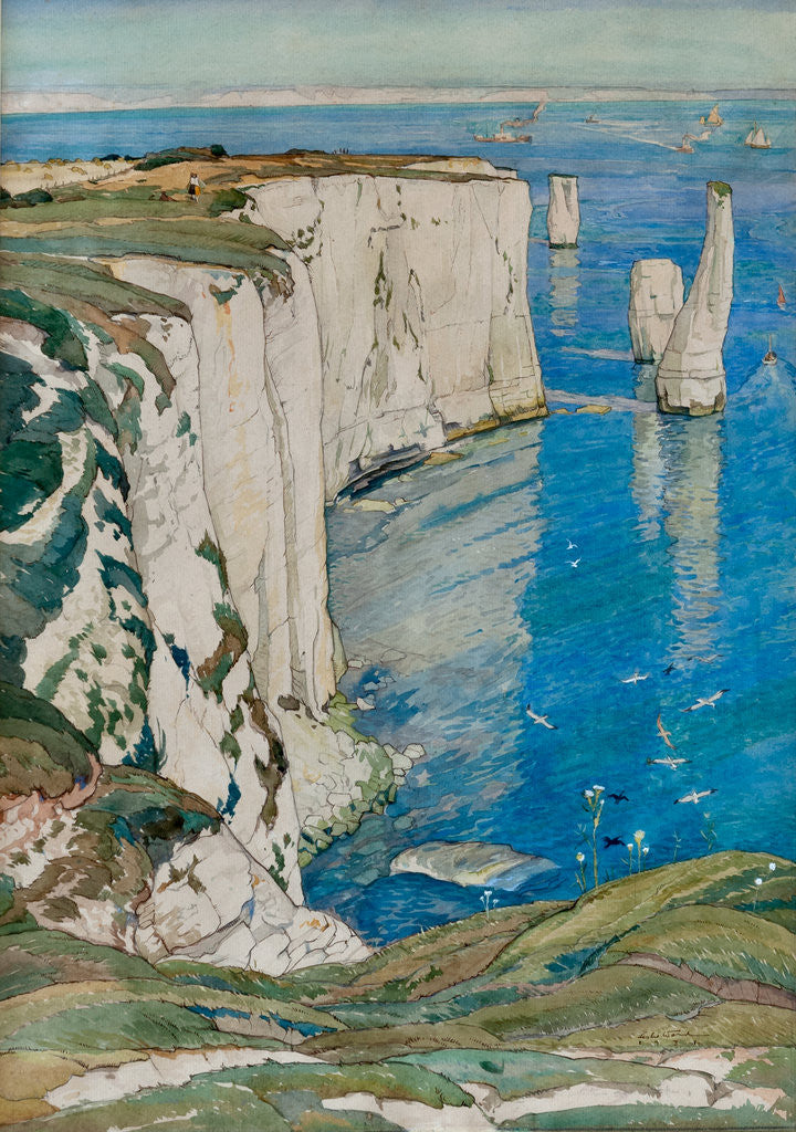 Detail of Chalk Cliffs near Swanage by Leslie Moffat Ward