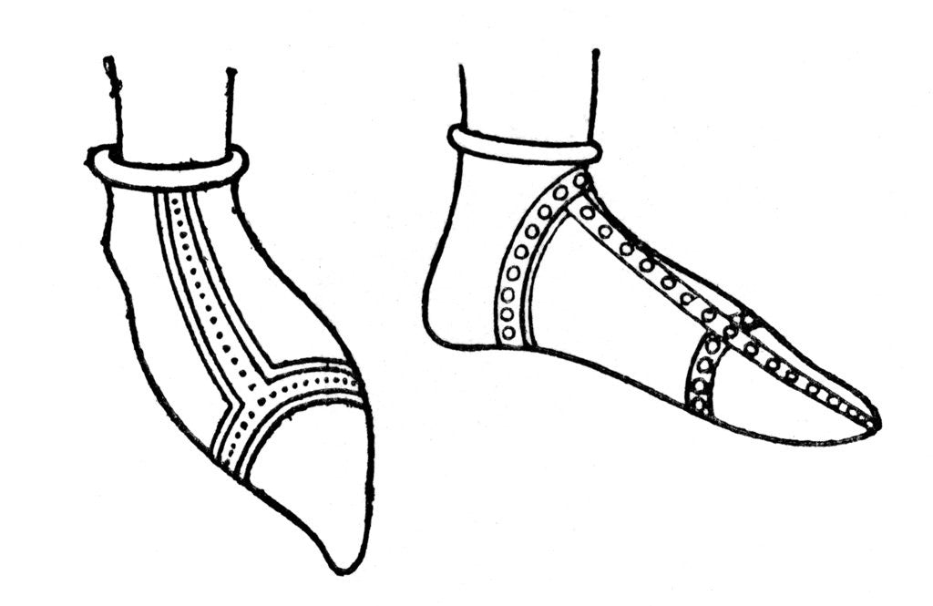 Detail of Norman shoes by Anonymous