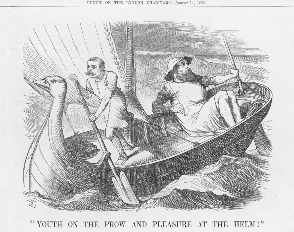 Detail of Youth on the Prow and Pleasure at the Helm! by Joseph Swain