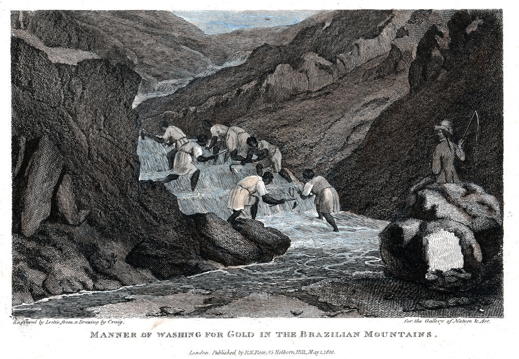 Detail of Manner of Washing for Gold in the Brazilian Mountains, 1814 by Lester