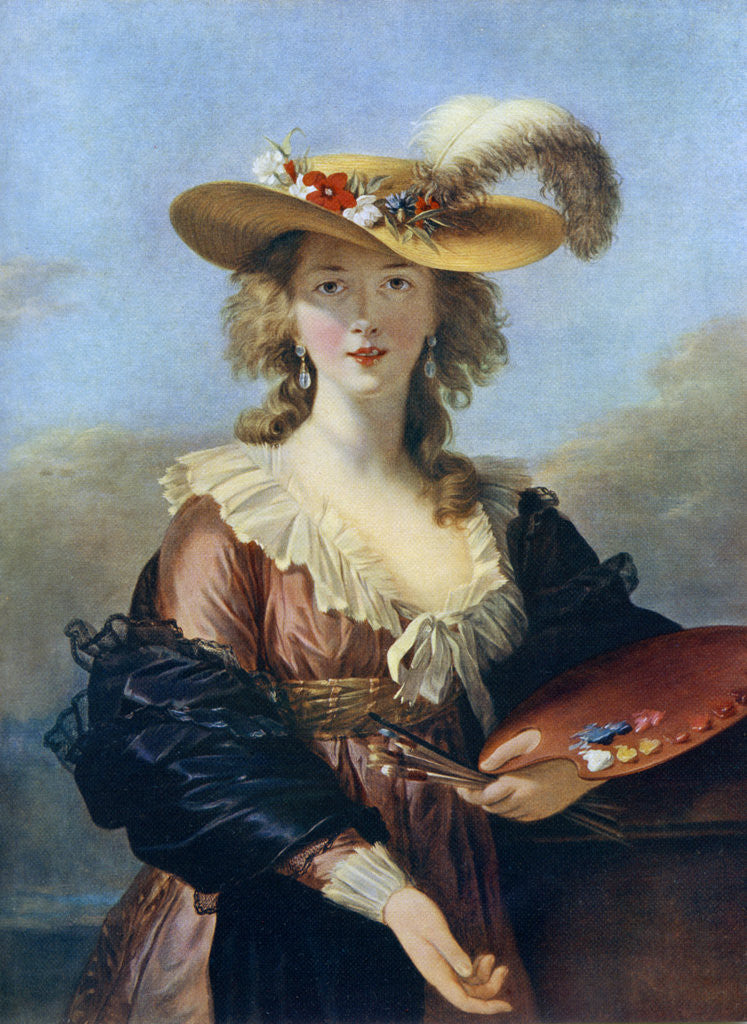 Detail of Self Portrait in a Straw Hat by Elisabeth Louise Vigee-LeBrun