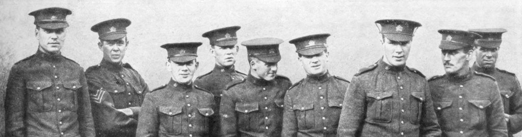 Detail of A group of Canadian soldiers by Anonymous