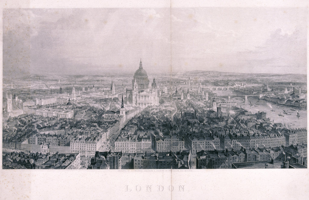Detail of Panoramic view of London by James Tibbitts Willmore