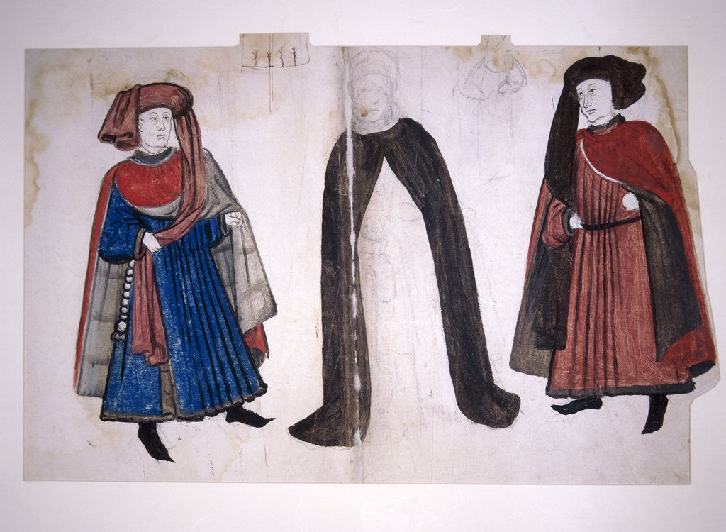 Detail of Medieval figures by Anonymous