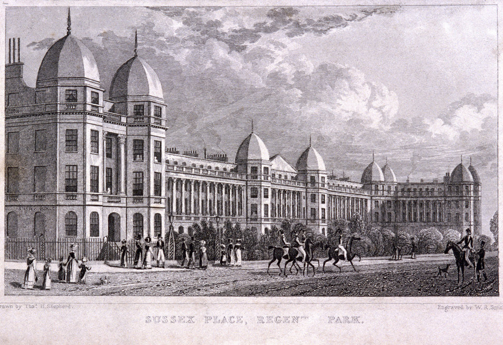 Detail of Sussex Place, Regent's Park, Marylebone, London by WR Smith