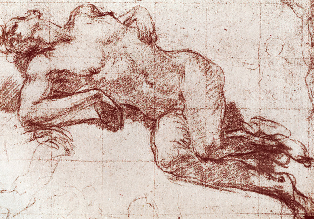 Detail of A study of a nude by John Everett Millais