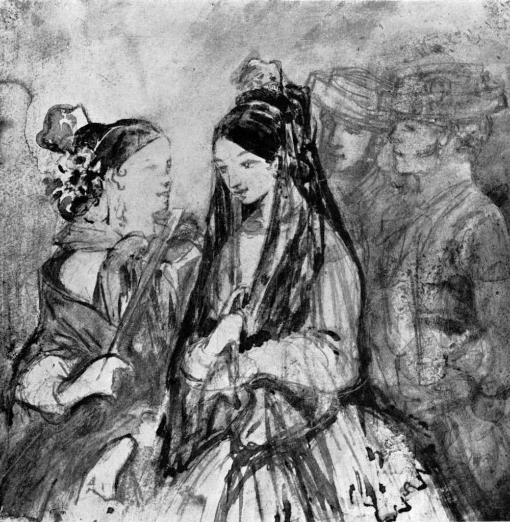 Detail of Spanish Ladies by Constantin Guys