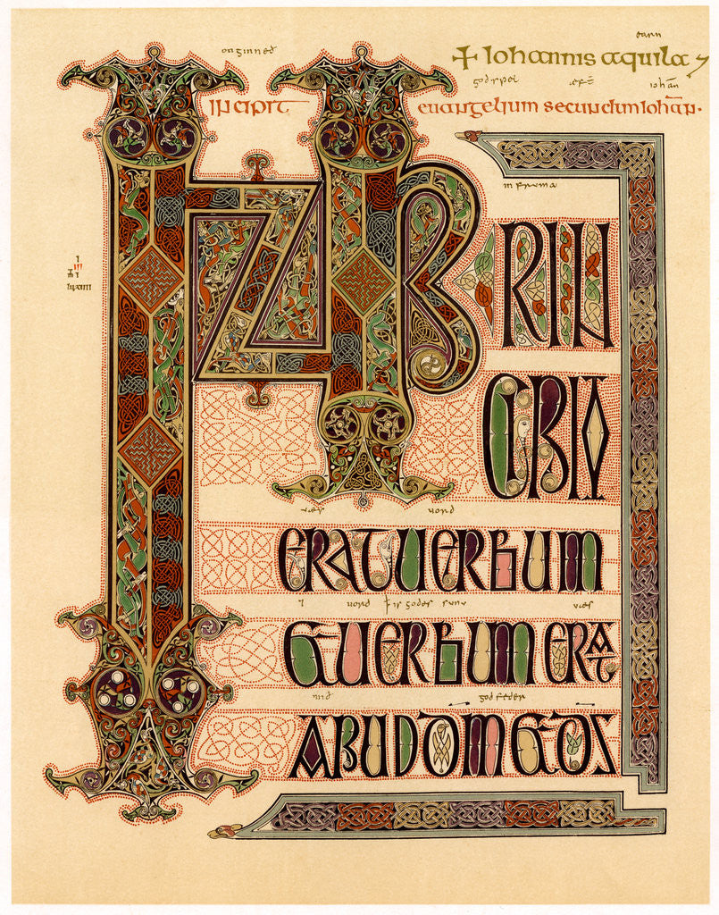 Detail of Initial page from the Lindisfarne Gospels by Anonymous