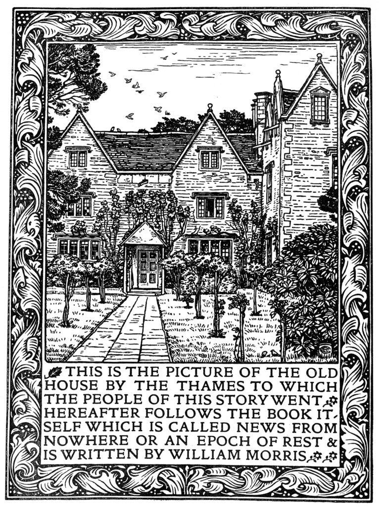 Detail of Kelmscott Manor, Gloucestershire, frontispiece to News from Nowhere by William Morris