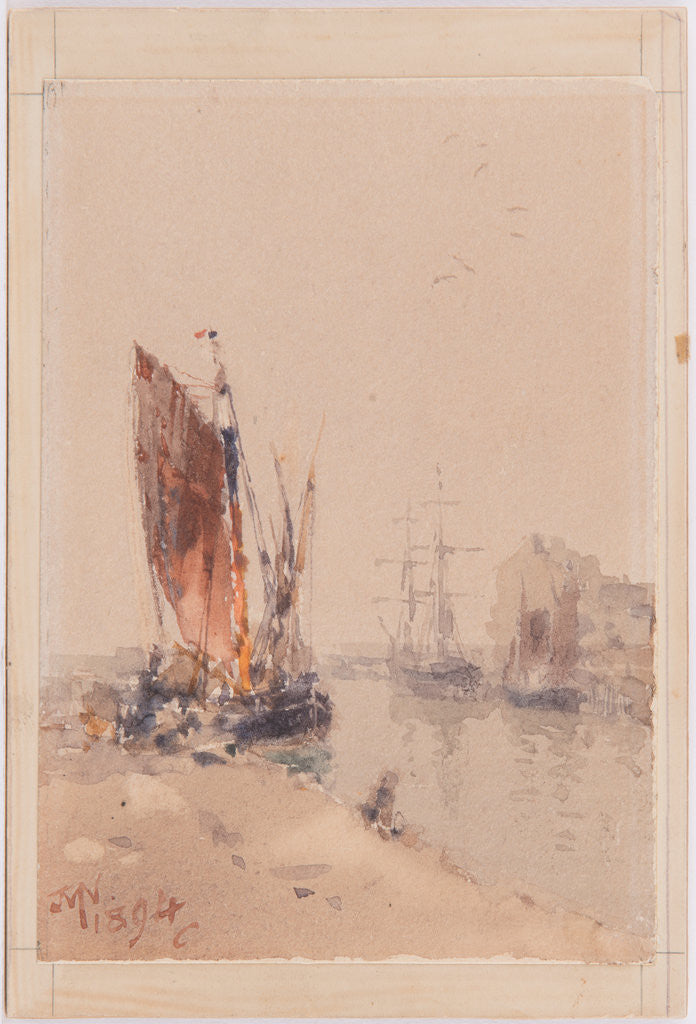 Detail of Quay Scene, 1894 by John Miller Nicholson