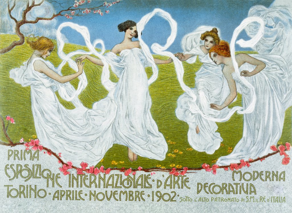 Detail of Art Nouveau Poster by Leonardo Bistolfi
