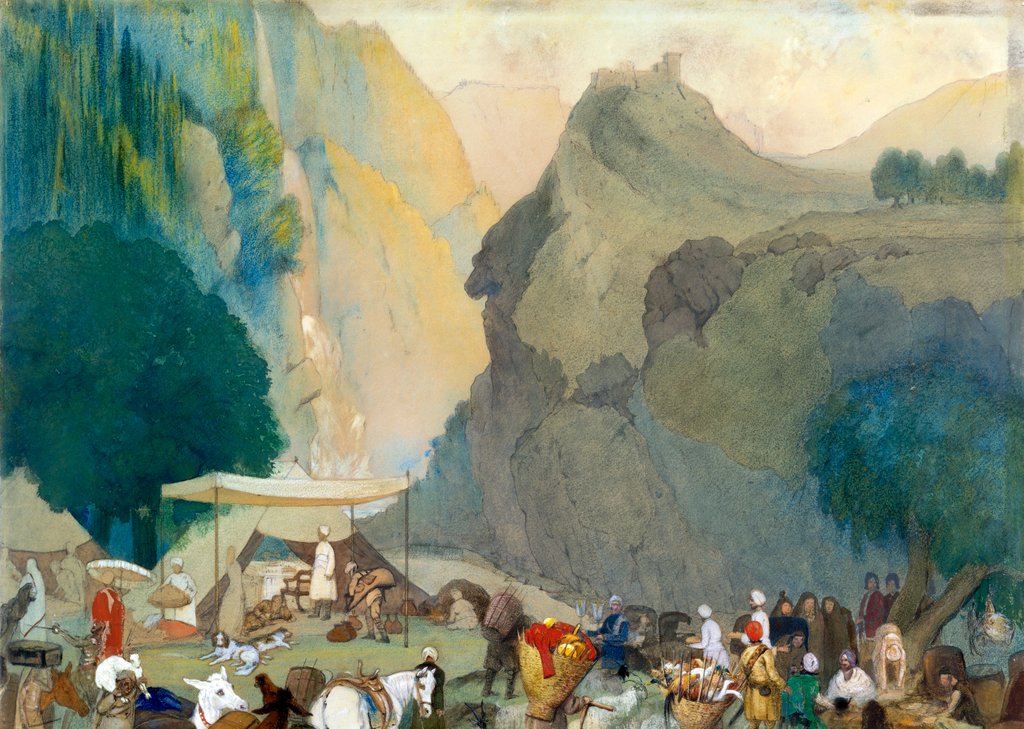Detail of Mountain scene by George Landseer