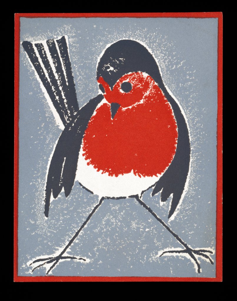 Detail of Robin Christmas card by Anonymous