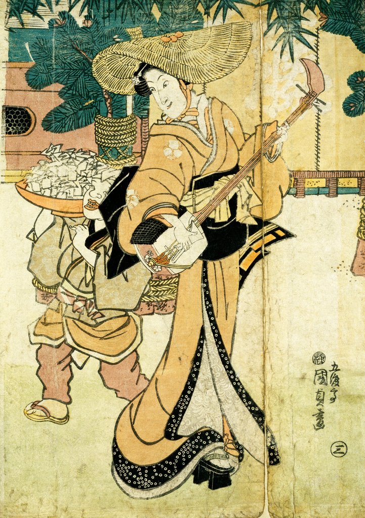 Detail of A Musician by Utagawa Kunisada