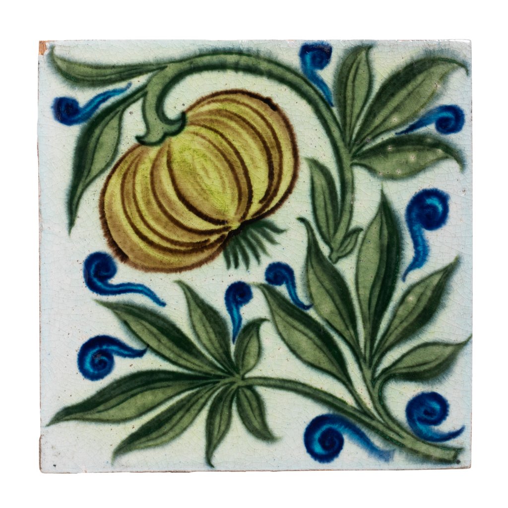 Detail of Yellow flower tile by William De Morgan