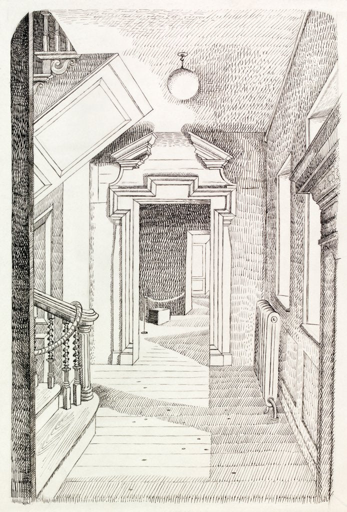 Detail of A doorway and part of a staircase, Geffrye's Museum, Shoreditch by Phyllis Dimond