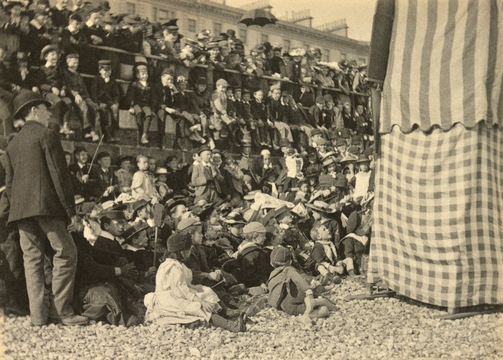Detail of Audience attending a Punch and Judy show by Paul Martin