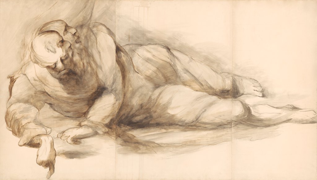 Detail of Study of the fallen figure of the saint in Titian's St. Peter Martyr by John Constable