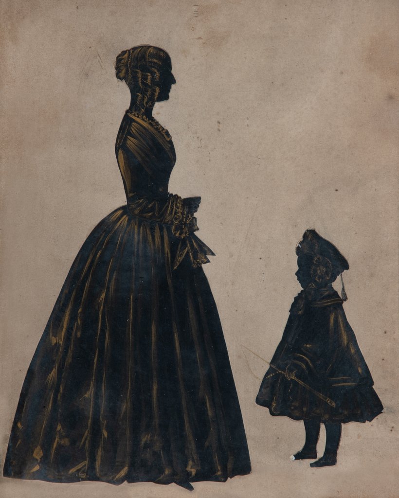 Detail of Framed & Glazed Silhouette of William Hardie Kneale and Isabella Hardie by Anonymous