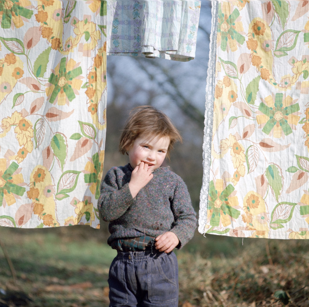 Detail of Young gipsy child of the Vincent family, Charlwood, Newdigate area, Surrey, 1964 by Tony Boxall