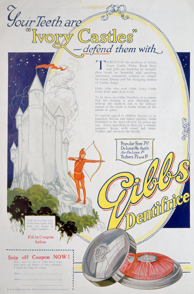 Detail of Advert for Gibbs Solid Dentifrice by Anonymous