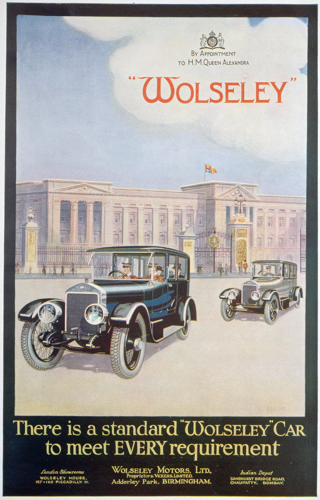 Detail of Advert for Wolseley motor cars by Anonymous