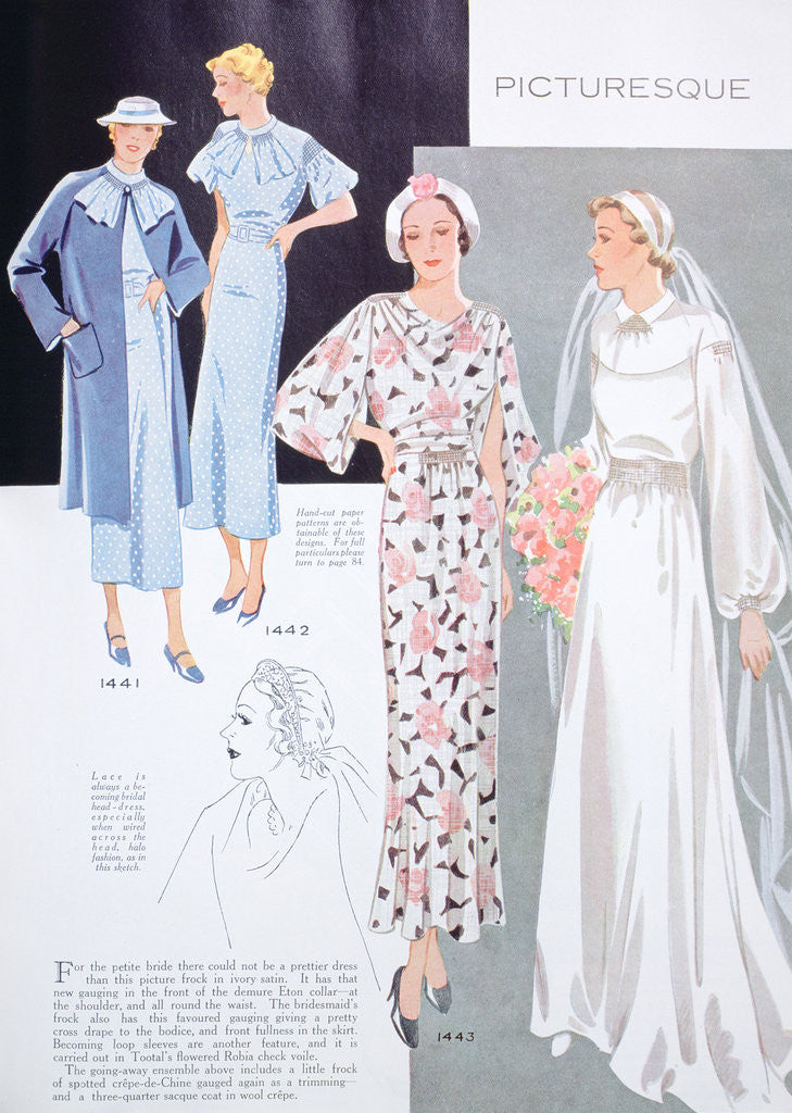 Detail of Fashion illustration by Anonymous