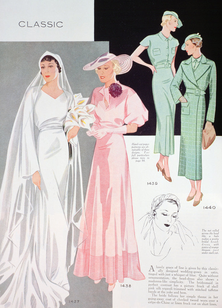 Detail of Fashion illustration by Anonymous