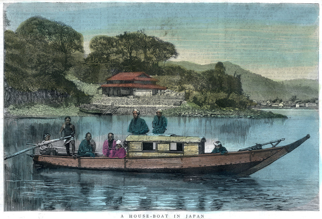 Detail of A house-boat in Japan by Anonymous
