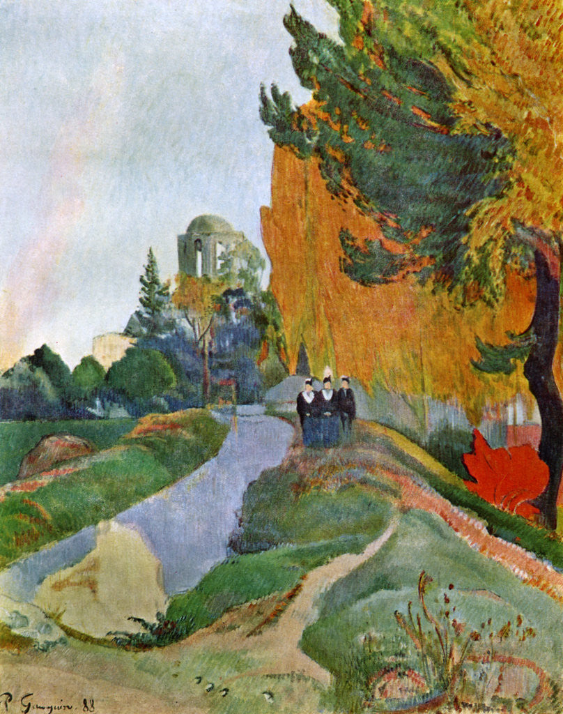 Detail of Landscape in Arles near the Alyscamps by Paul Gauguin