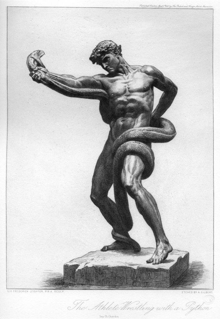 Detail of The Athlete Wrestling with a Python by A Gilbert