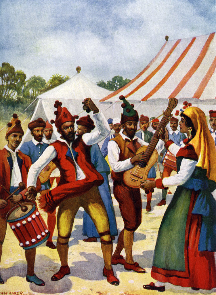Detail of Spanish gypsies by Anonymous