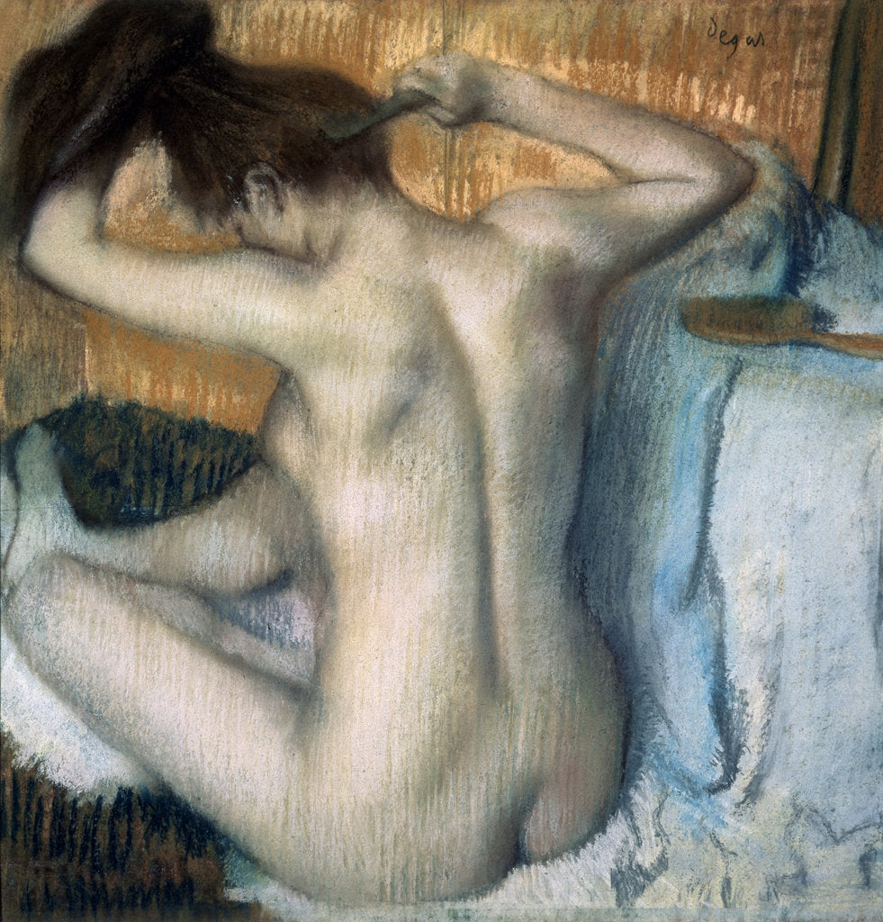 Detail of Woman Combing Her Hair, 1886. by Edgar Degas