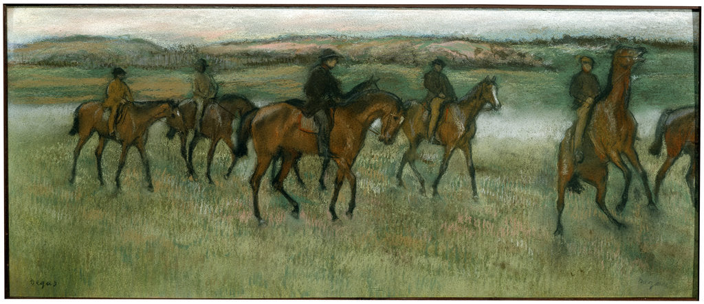 Detail of Exercising Racehorses, c1880. by Edgar Degas