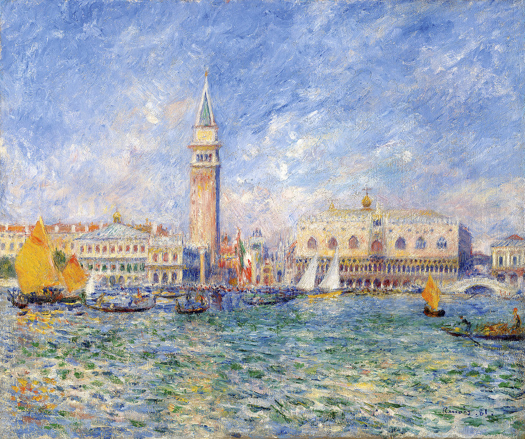 Detail of Venice, (The Doge's Palace) by Pierre-Auguste Renoir