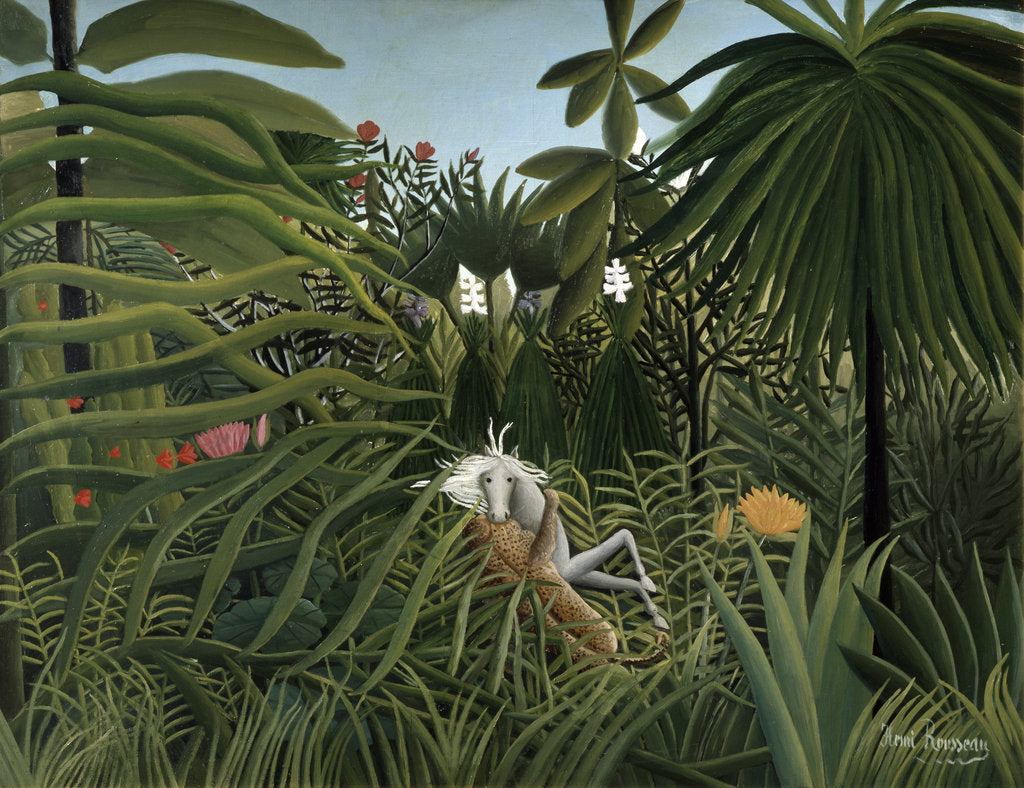 Detail of Jaguar attacking a Horse, 1910. by Henri Rousseau
