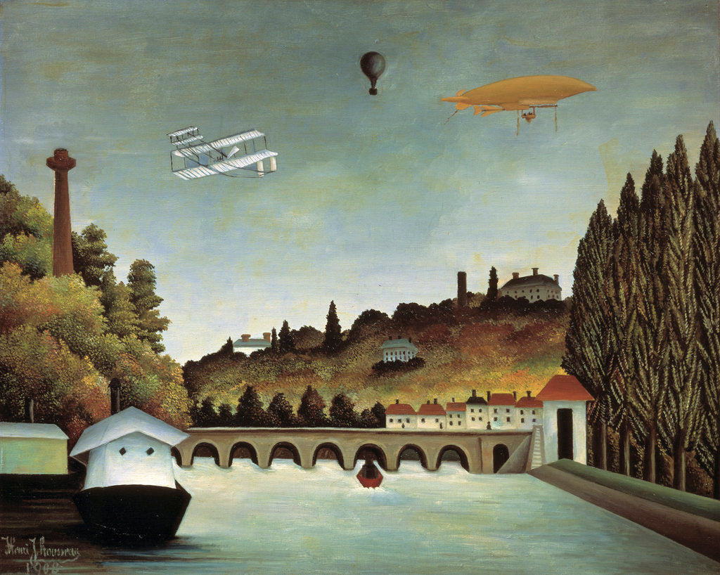 Detail of View of the Sevres Bridge and the Hills of Clamart, Saint-Cloud and Bellevue by Henri Rousseau