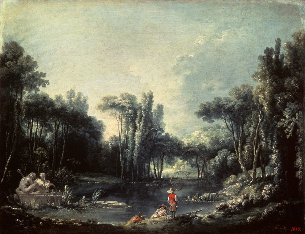 Detail of Landscape with a Pond, 1746. by François Boucher