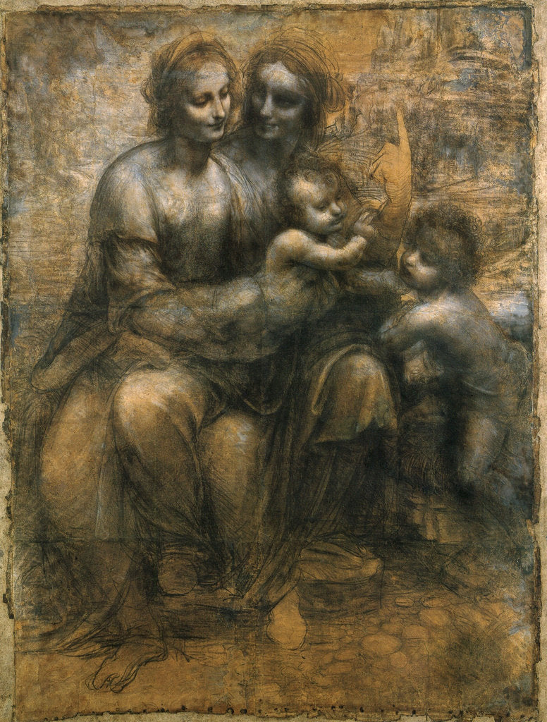 Detail of The Virgin and Child with Saint Anne and Saint John the Baptist, c1500. by Leonardo da Vinci