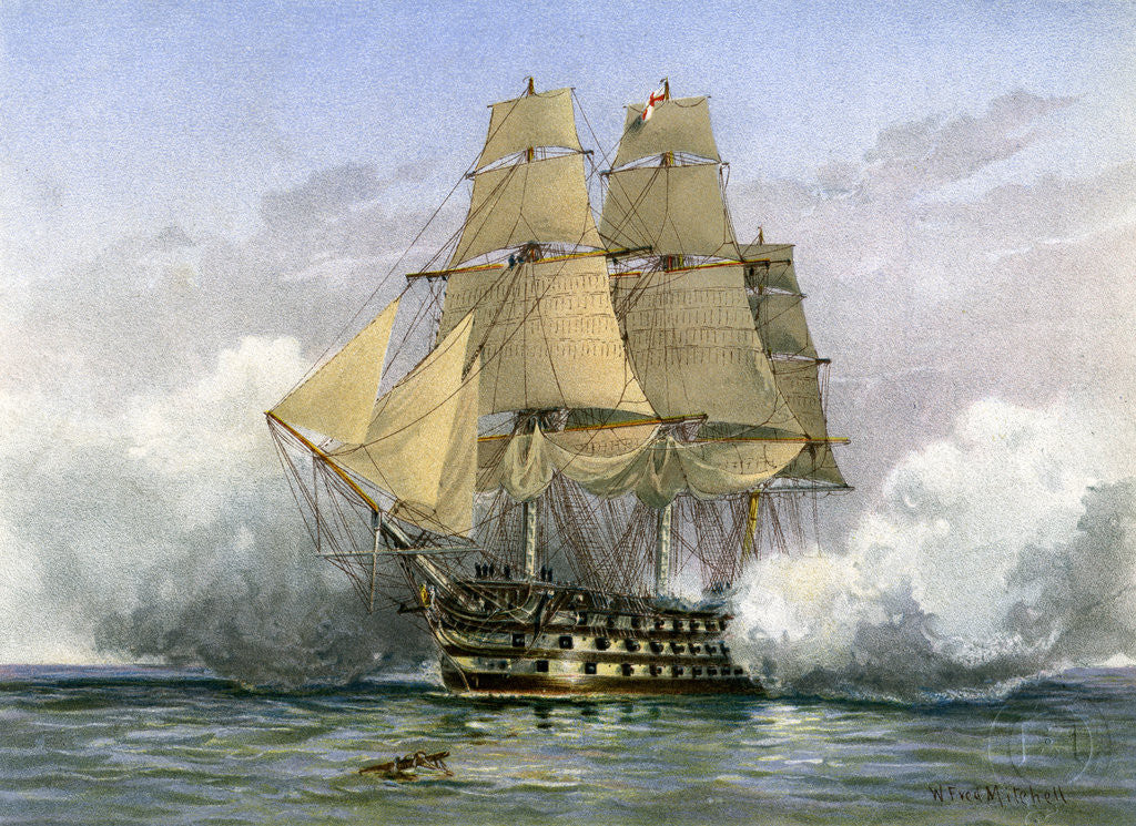 Detail of HMS Victory, British warship by William Frederick Mitchell