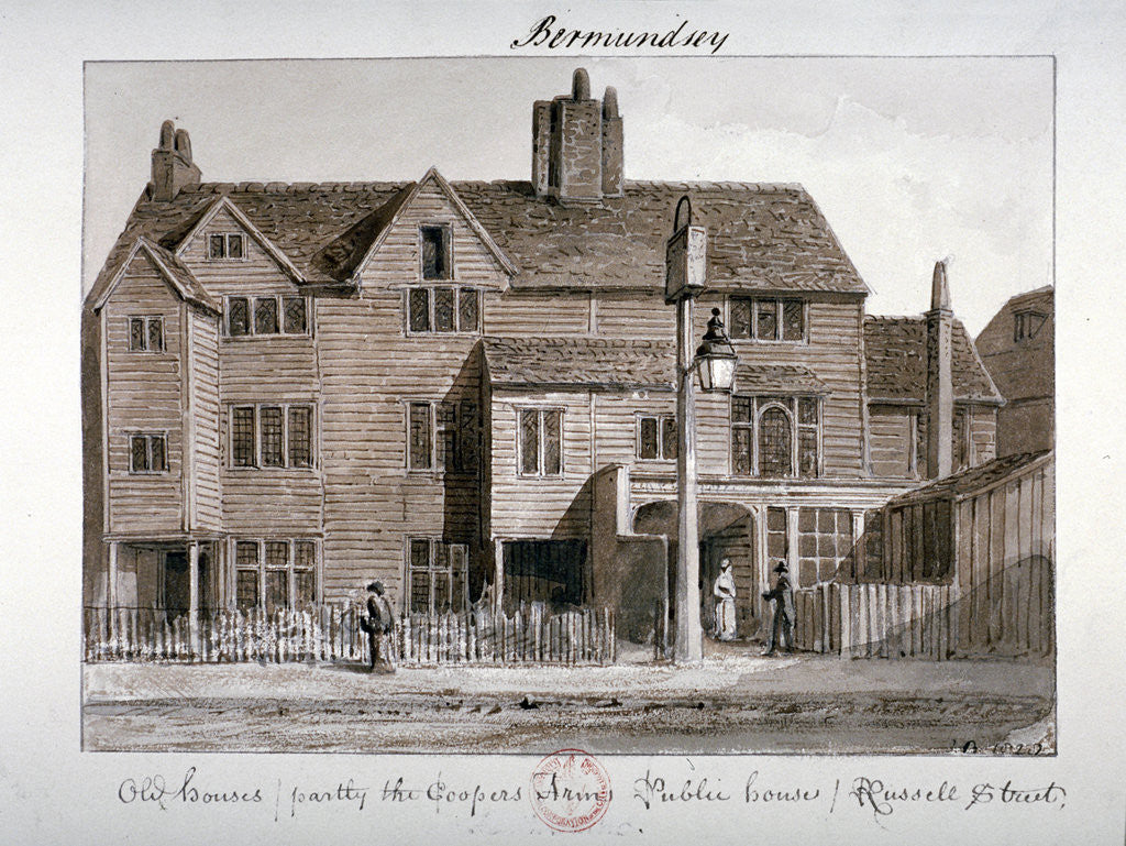 Detail of Coopers' Arms inn, Tanner Street, Bermondsey, London by John Chessell Buckler