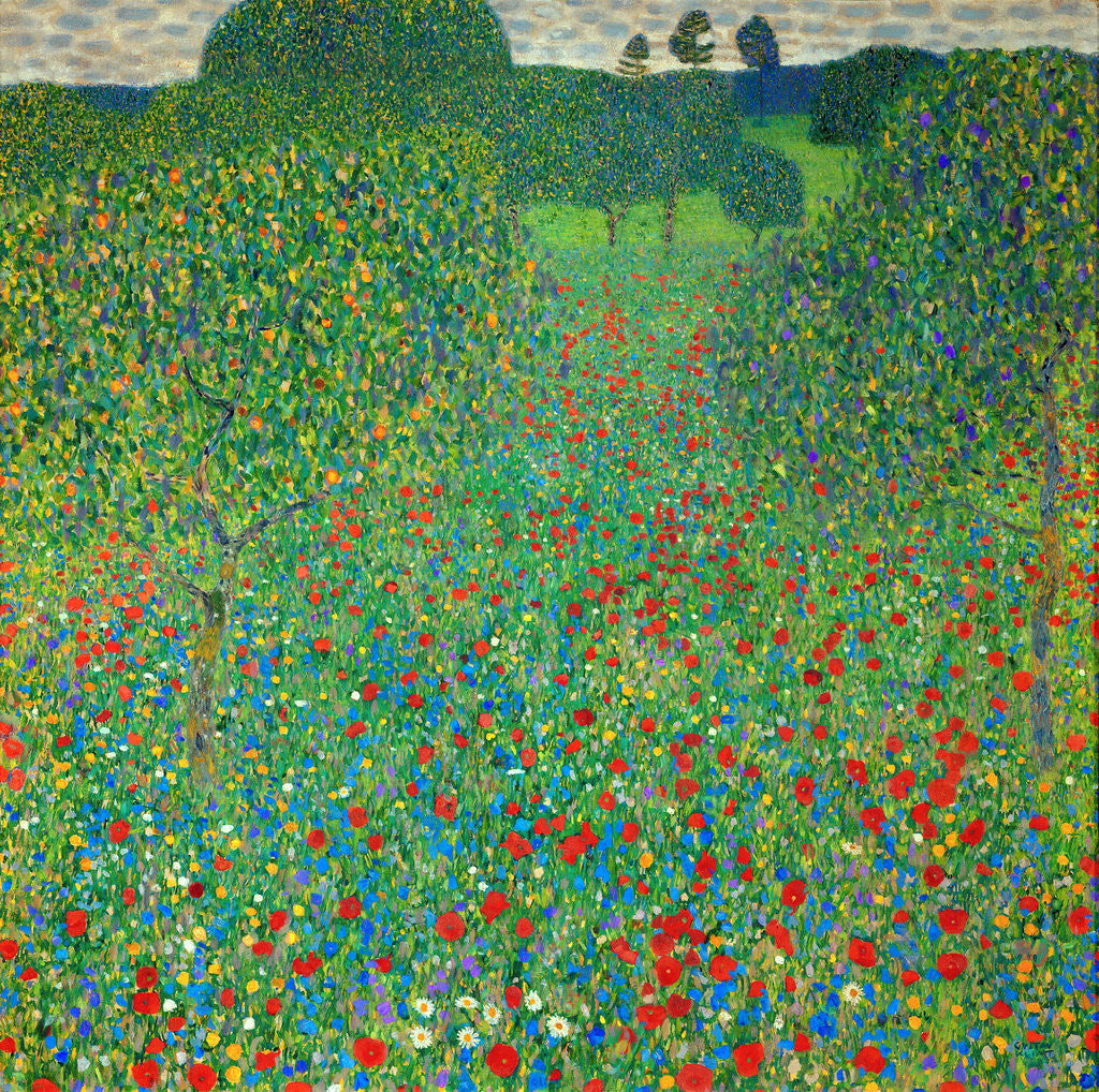Detail of Poppy Field by Gustav Klimt