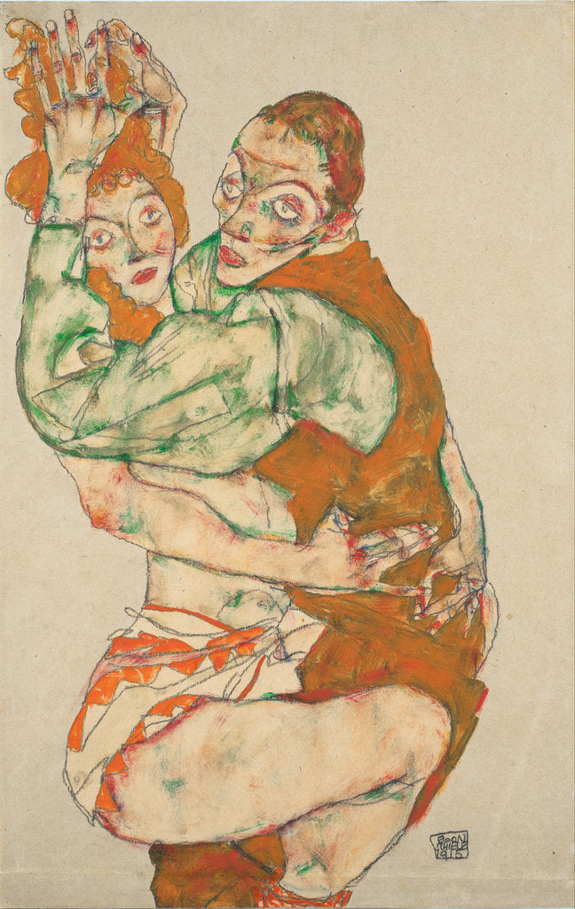 Detail of Lovemaking, 1915 by Egon Schiele
