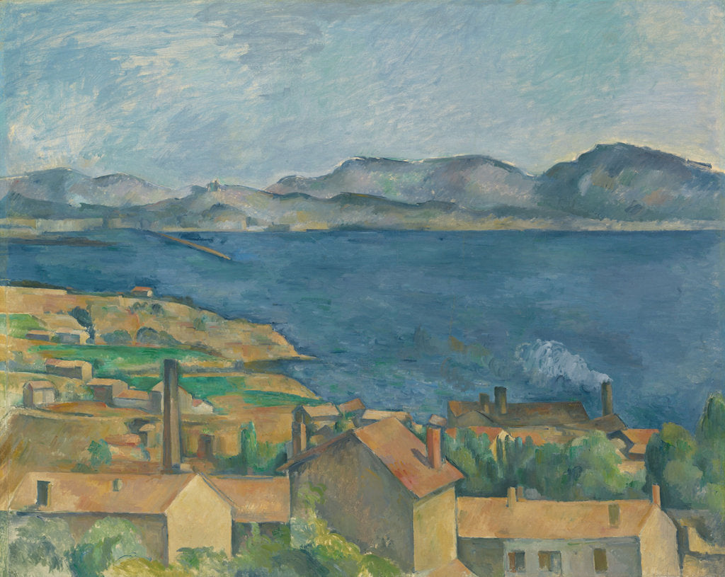 Detail of The Bay of Marseilles, Seen from LEstaque, ca 1885 by Paul Cézanne