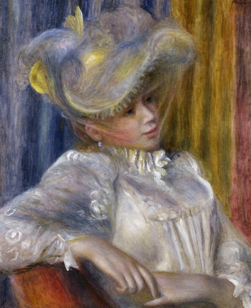 Detail of Woman with a Hat (Femme au chapeau) by Pierre-Auguste Renoir