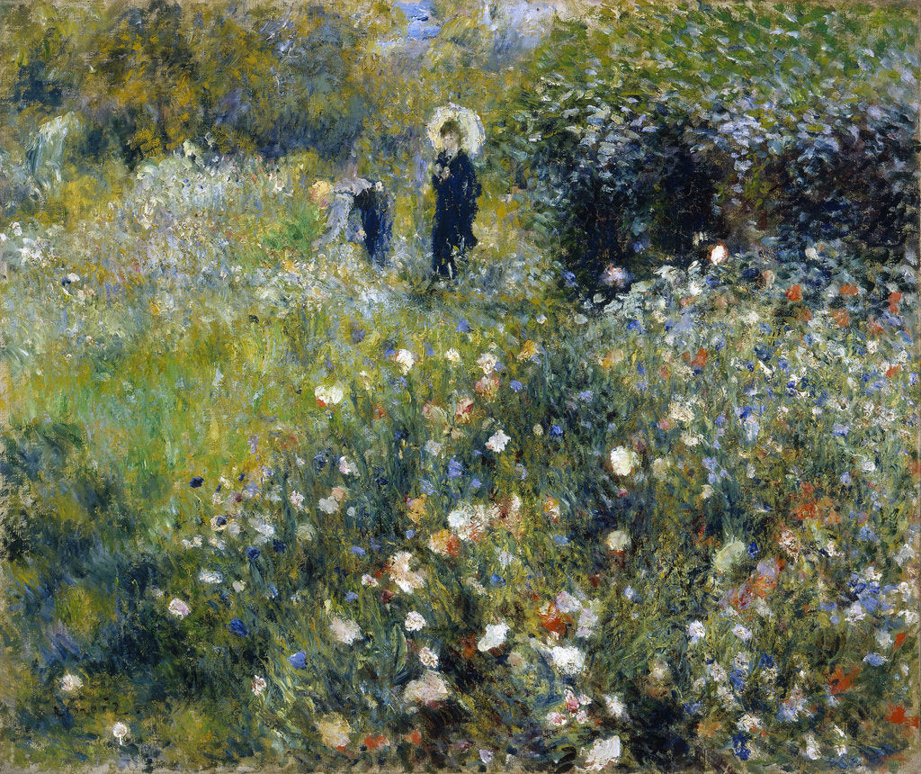 Detail of Woman with a Parasol in a Garden, 1875 by Pierre Auguste Renoir